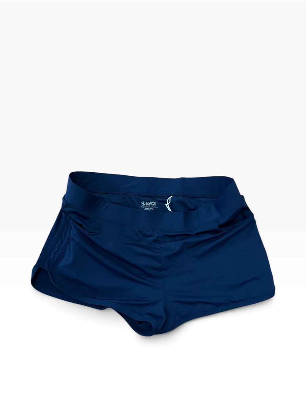 Carve Designs Lorenzo Navy Blue Athletic Swim Shorts w Built-In Brief Size L